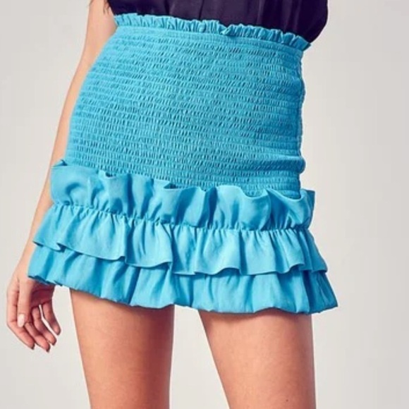 Do+be DO + Be Women’s Bright Blue Ruffle Mini Skirt! - Picture 2 of 7